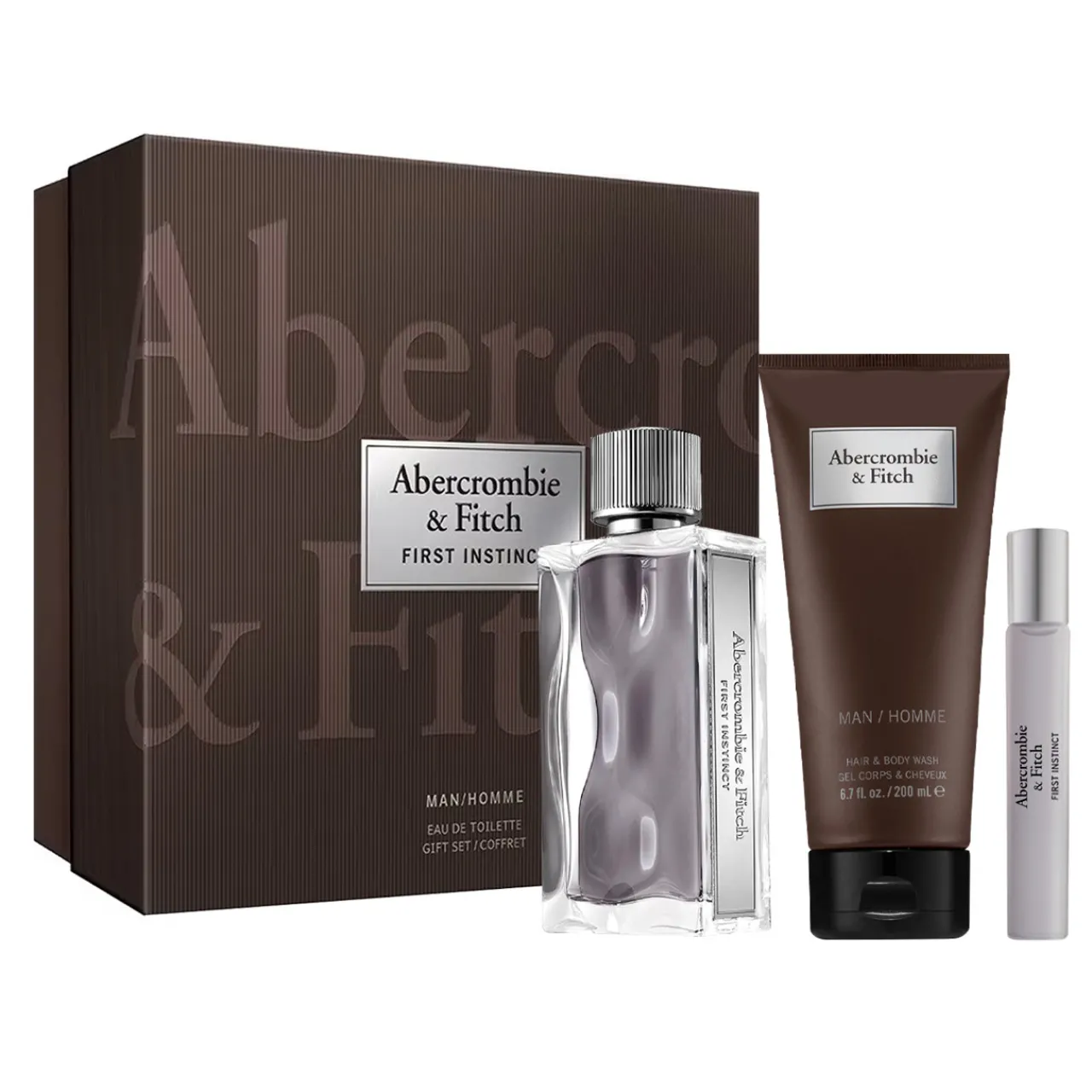 A&F First Instinct Estuche 3 Piezas Hombre EDT 100ml + Gel de ducha 200ml + Mini 15ml-Abercrombie & Fitch Hot