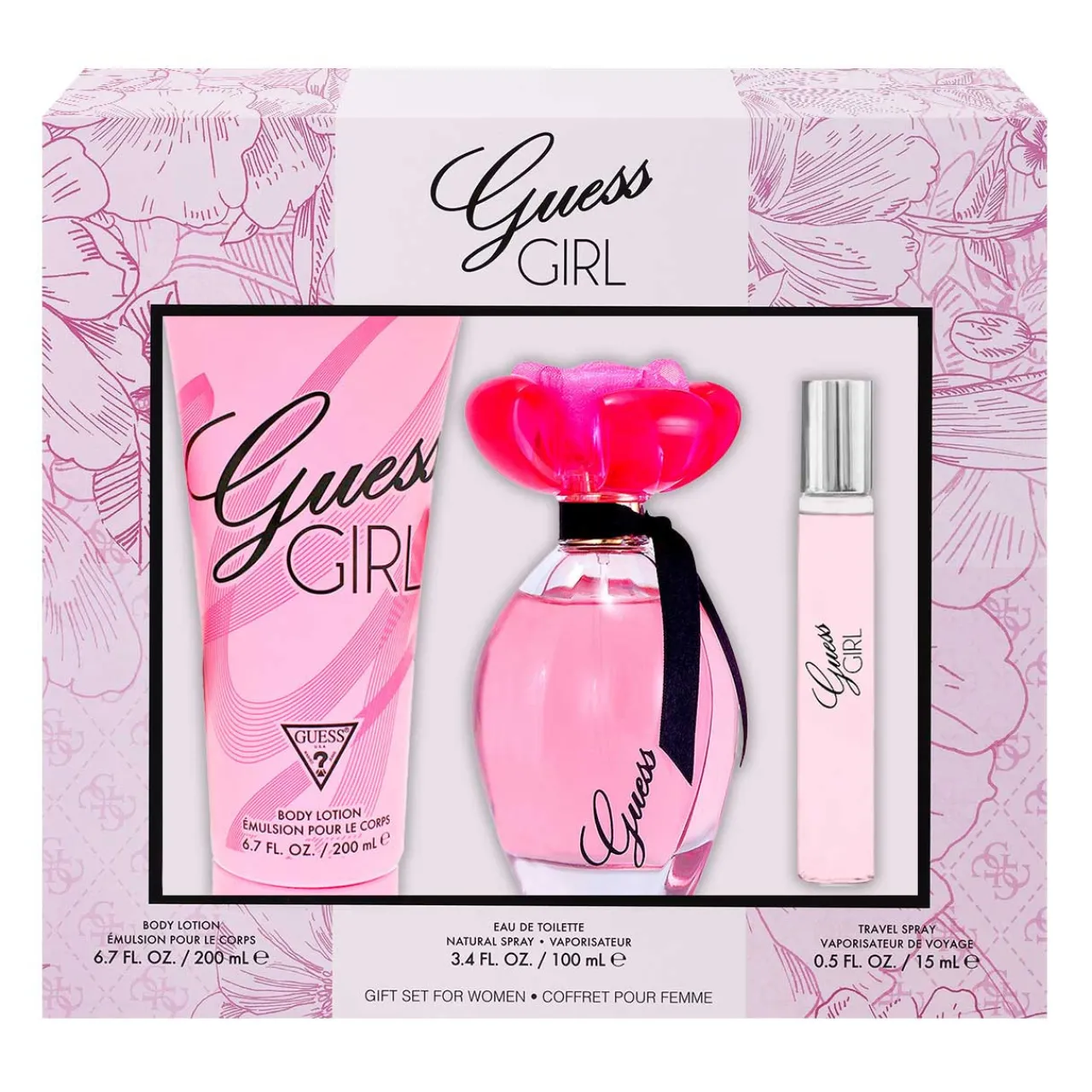Girl Estuche 3 Piezas Dama EDT 100ml + body lotion 200ml + Mini 15 ml-Guess Clearance