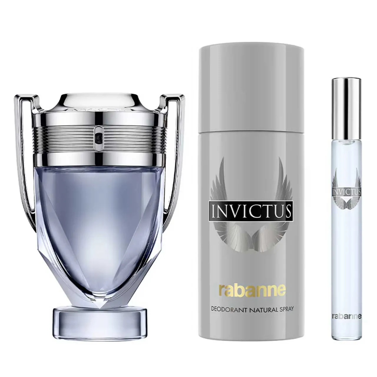Invictus Metal Estuche 3 Piezas Hombre EDT 100ml + Desodorante 150ml + Miniatura 10ml-Rabanne Fashion