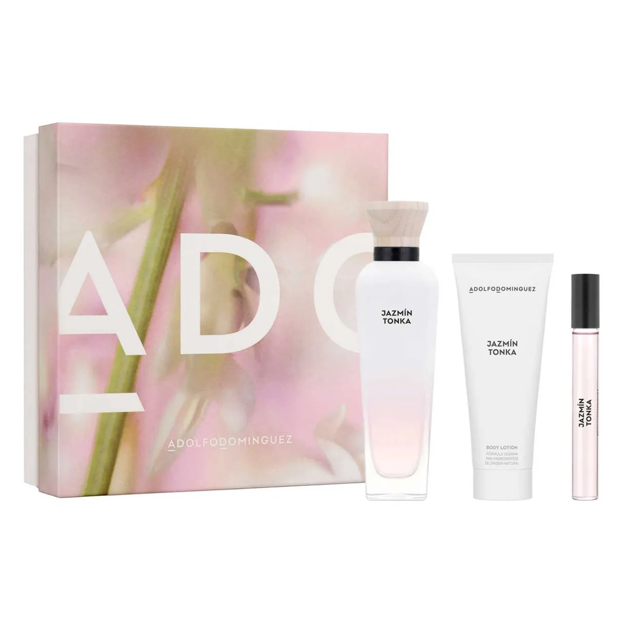 Jazmin Tonka by SET 3 Piezas Dama EDP 120ml + Body Lotion 75ml + Mini 10ml-Adolfo Dominguez Hot