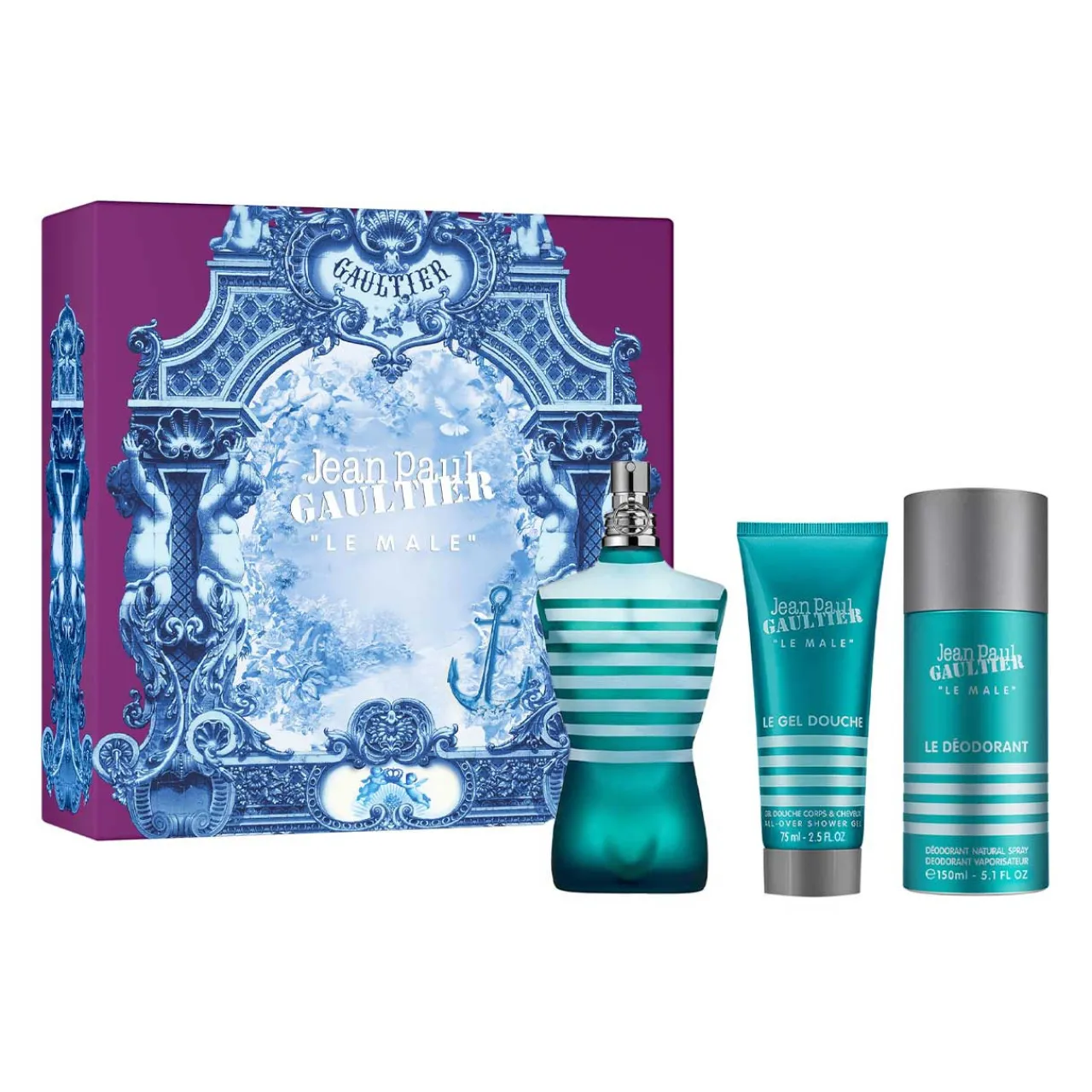 Le Male Estuche 3 Piezas Hombre EDT 125ml + Desodorante 150ml + Shower Gel 75ml-Jean Paul Gaultier Hot