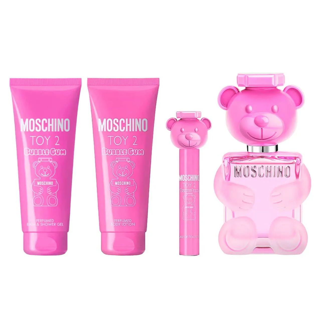 Toy 2 Bubble Gum Estuche 4 Piezas Dama EDT 100ml + Mini 10ml + Shower gel 100ml + Body lotion 100ml-Moschino New