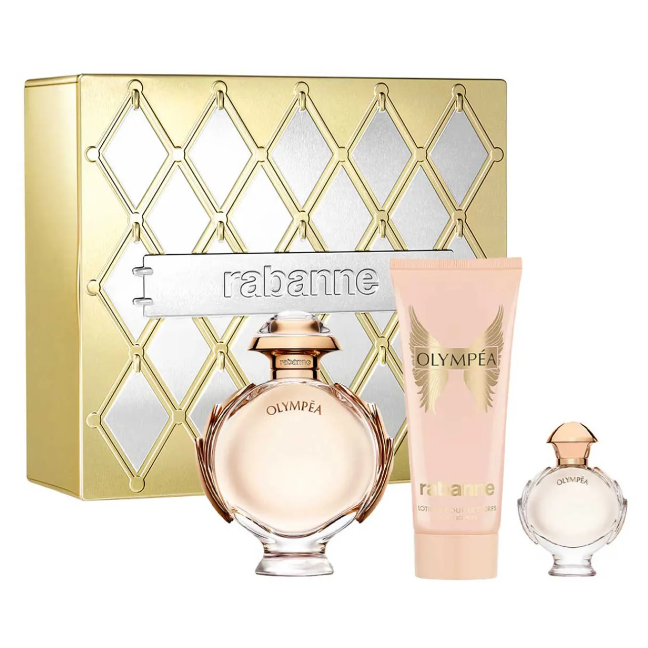 Olympea Metal Estuche 3 Piezas Dama EDP 80ml + Body Lotion 100ml + Miniatura 6ml-Paco Rabanne Discount
