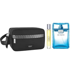 Man [Eau Fraîche] Bolsa Estuche 3 Piezas Hombre EDT 100ml + Miniatura 10ml + Bolsa de Viaje-Versace Clearance