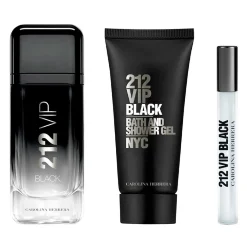 212 Vip Black Estuche 3 Piezas Hombre EDP 100ml + Bath & Shower Gel 100ml + Miniatura 10ml-Carolina Herrera Outlet